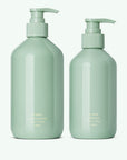 CORPUS Nº Green Aromatic Body Wash (16 fl oz) and Body Cream (10 fl oz) in matching mint green pump bottles